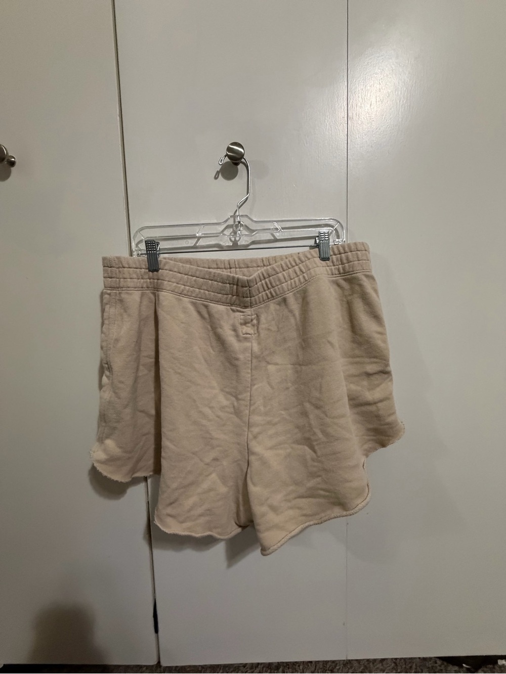 Cozy High-Waist Lounge Shorts in Beige